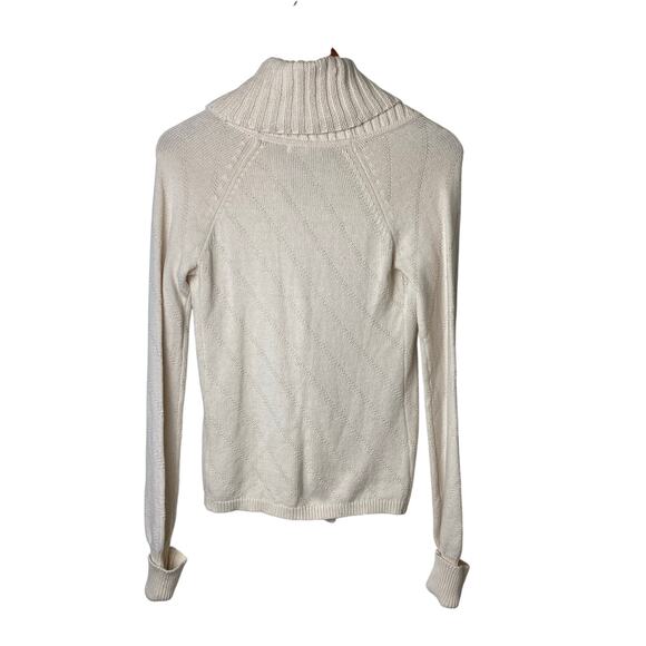 Gap Cream Open Chunky Knit Moto Jacket Zipper Closure Women's Size X-Small - Picture 2 of 6